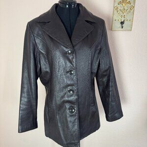 Vintage Pelle Studio Wilsons Dark Brown 100% Leather Jacket Large